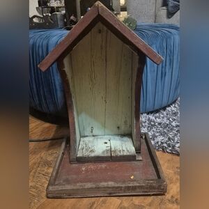 Vintage Lg Wooden chapel niche Outdoors 1940s Wall Mount/Freestand 12x18